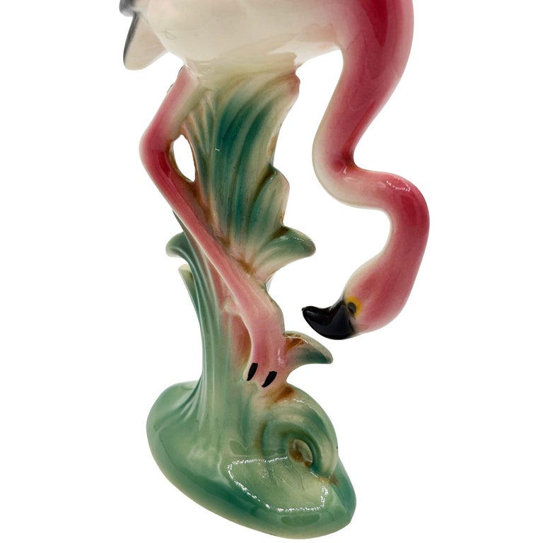 MCM California Pottery Ceramic Searcher Tropical Pink Flamingo Figurine Statue