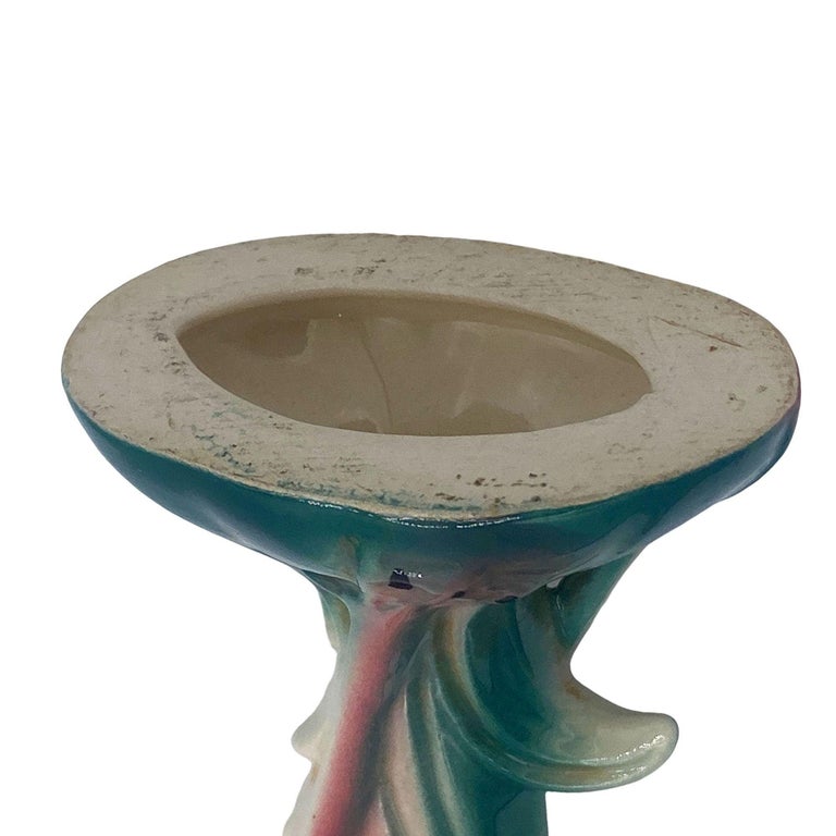 Mid-century California Pottery Ceramic Inquisitive Pink Flamingo Figurine