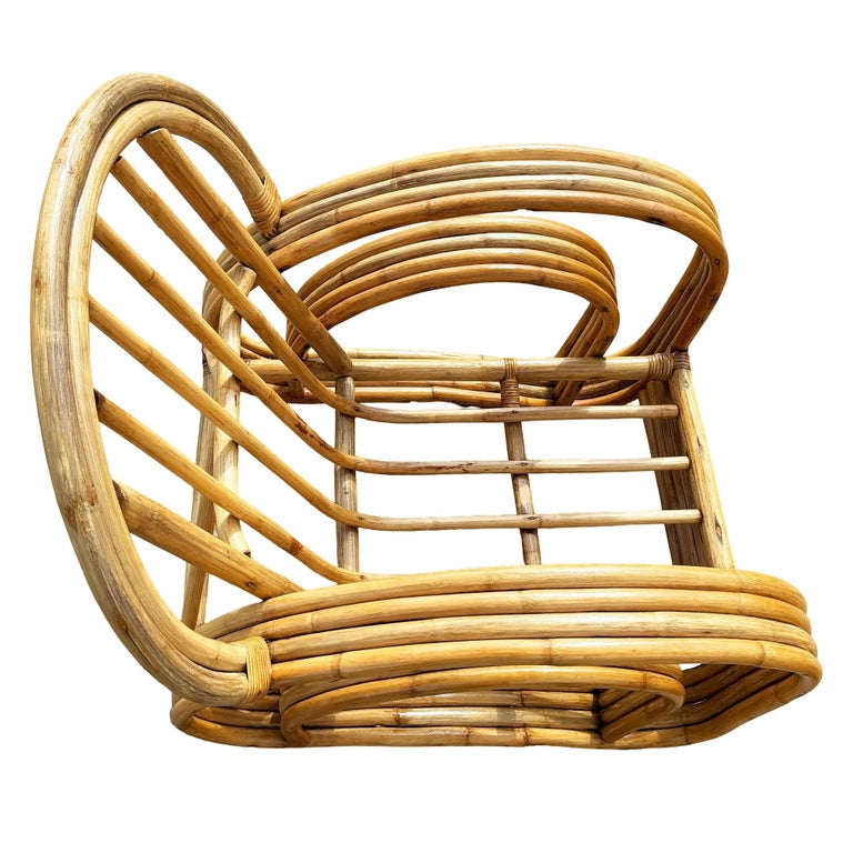 Restored 4-Strand Double Arch Speed Arms Rattan Sofa & Chairs Livingroom Set