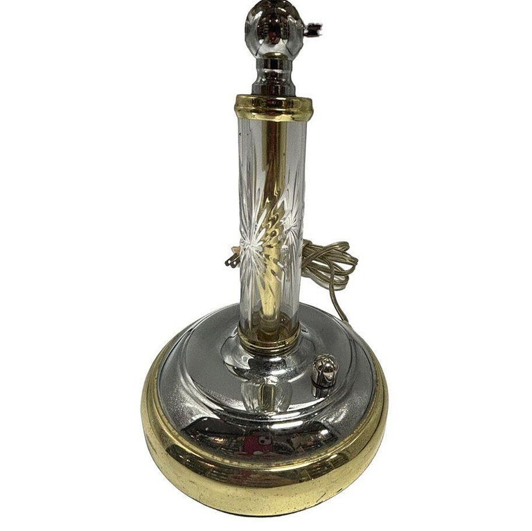 High Style Brass & Chrome Florescence Magnifying Vanity/Jewelry Mirror