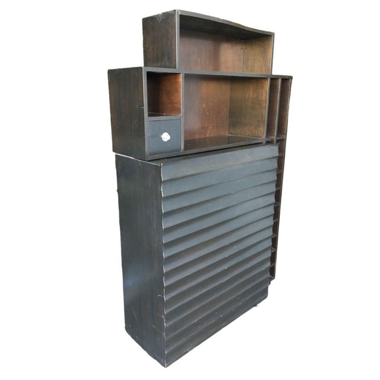 Postmodern Espresso Wood Dining Room Convertible Bar Cabinet, 1990