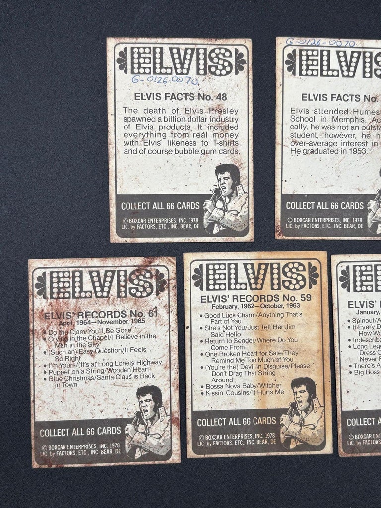 Vintage 1978 Elvis Presley Trading Card Set by Boxcar Enterprises