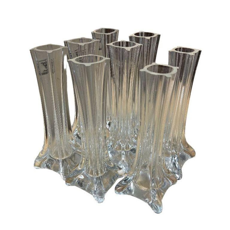 1980s Transparent Art Glass Flower Bud Vase by Royal Art Glass, Set of 10