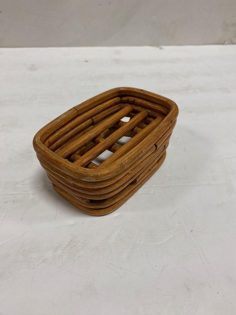 Paul Frankl Style Salesman Sample Miniature Rattan Livingroom Set, 1950