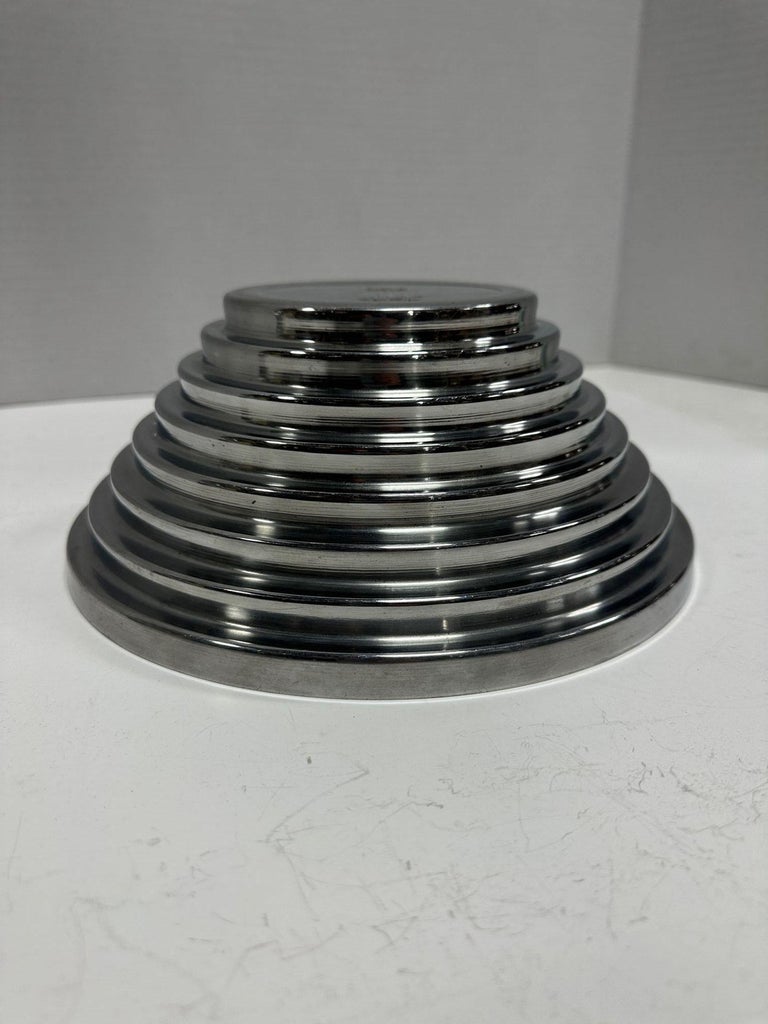 1980's Vintage Post Modern Stainless Steel Devo Maya Bowl Pewtertone by Mann