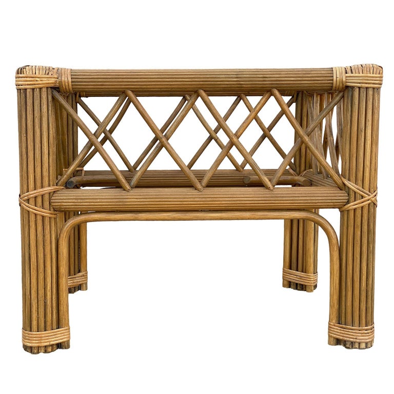 Art Deco "President" Stick Reed Rattan Coffee & Side Table set