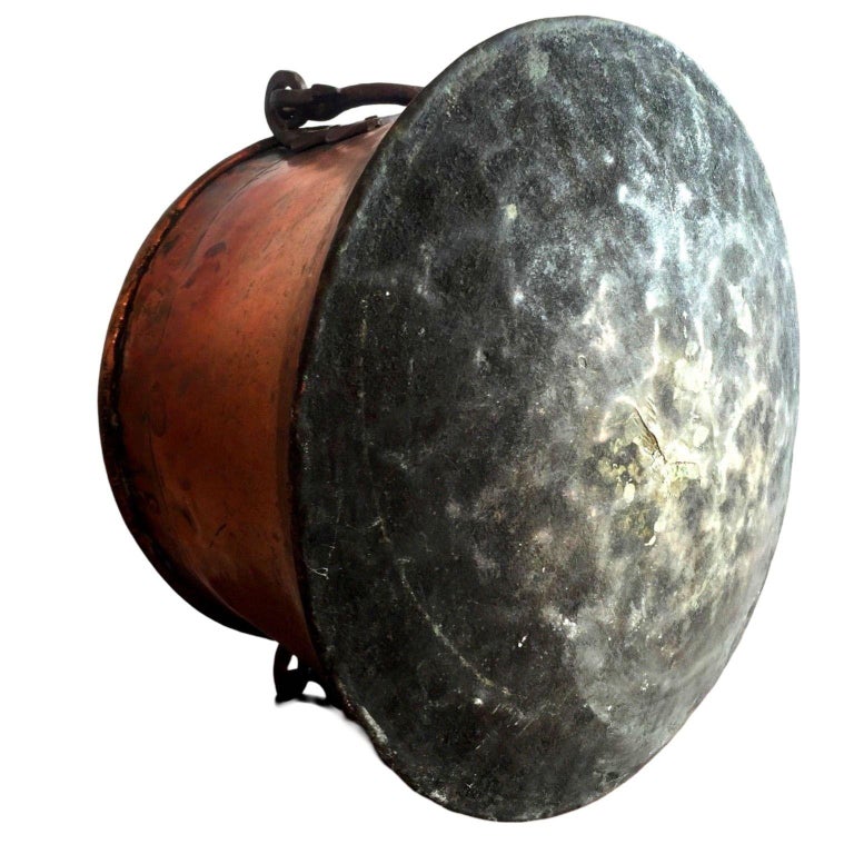 Late Victorian Hand-Hammered Copper Cauldron Pot