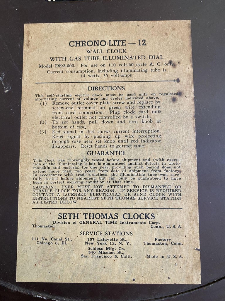 Chrome Art Deco "Chrono Lite-12" Commercial Neon Wall Clock by Seth Thomas, Cir