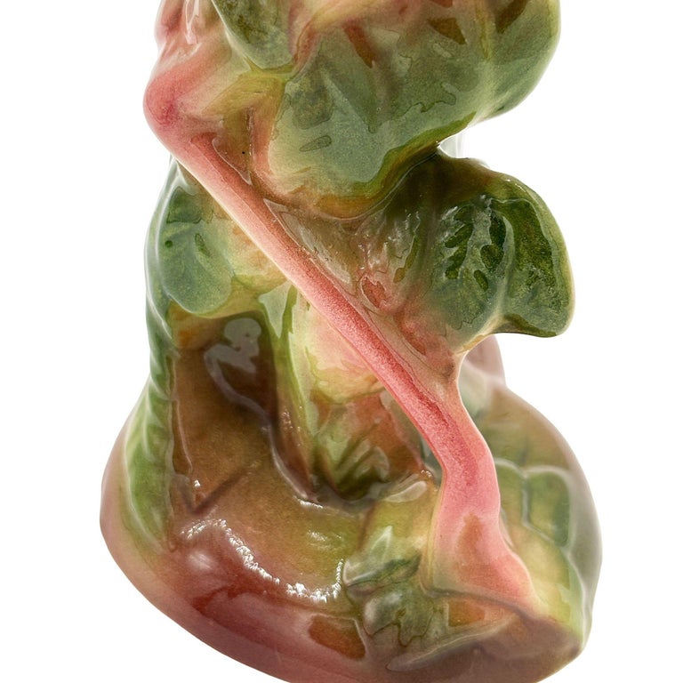 Large 10" MCM Ceramic Hand Painted Flamingo Flower Table Planter, California