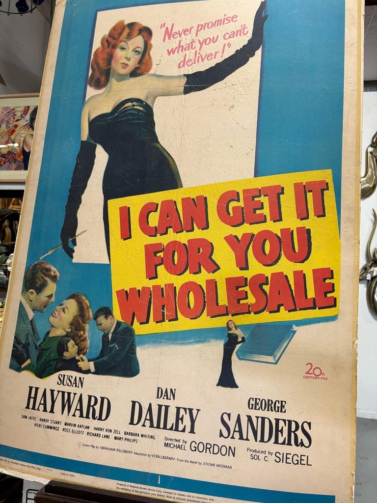 Original 1951 This Is My Affair, "I Can Get It For You Wholesale" Film Poster