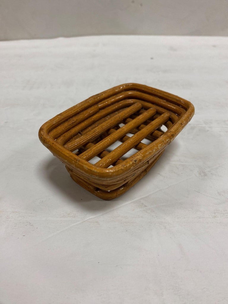 Paul Frankl Style Salesman Sample Miniature Rattan Livingroom Set, 1950