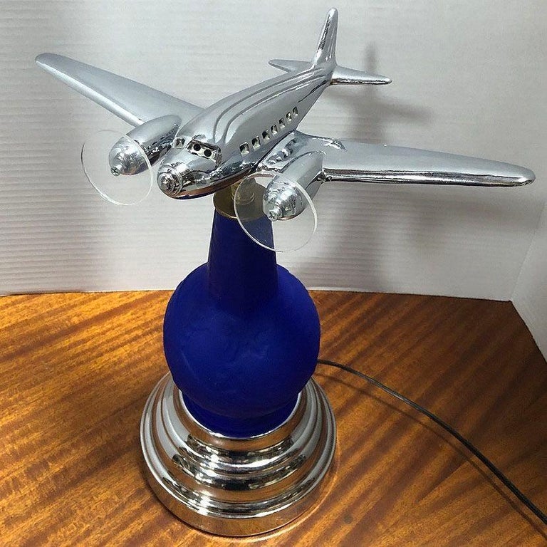 Neo Art Deco 1939 New York World's Fair DC-3 Airplane Lamp Derico, Rick Ramírez