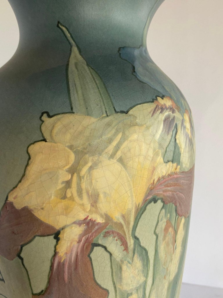 Art Nouveau Hand-Painted Art Pottery Vase by Weller Pottery