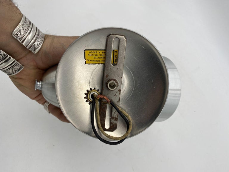 Mid Century Spun Aluminum Torchiere Wall Sconce, Unused Old Stock