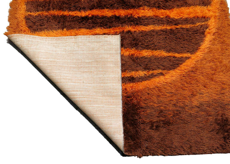 Supernova Shag Rug with Abstract Design, circa 1970