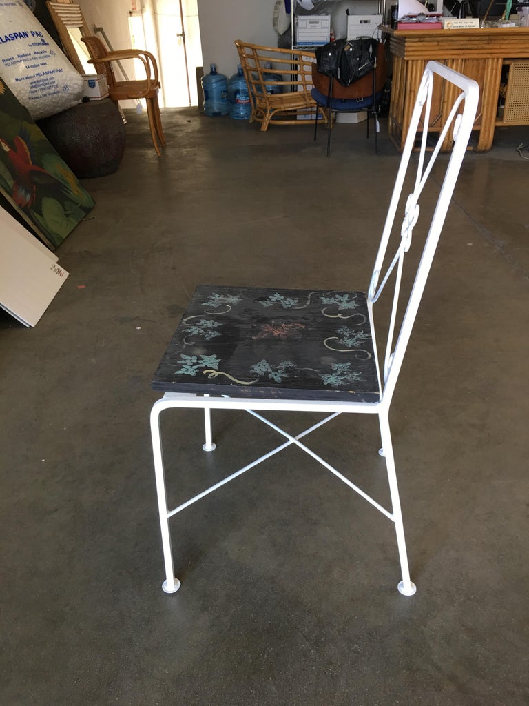 Scrolling Iron Patio/Outdoor Lounge Chair with Pad Seat, Set of Four