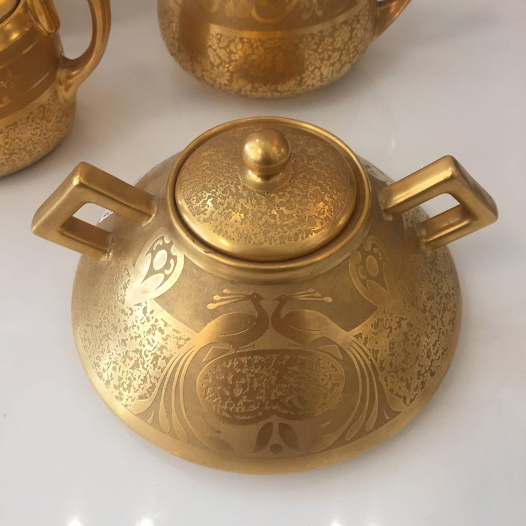 Set of Five Antique 18-Karat Porcelain Table Tea Limouge and Signed Osborne