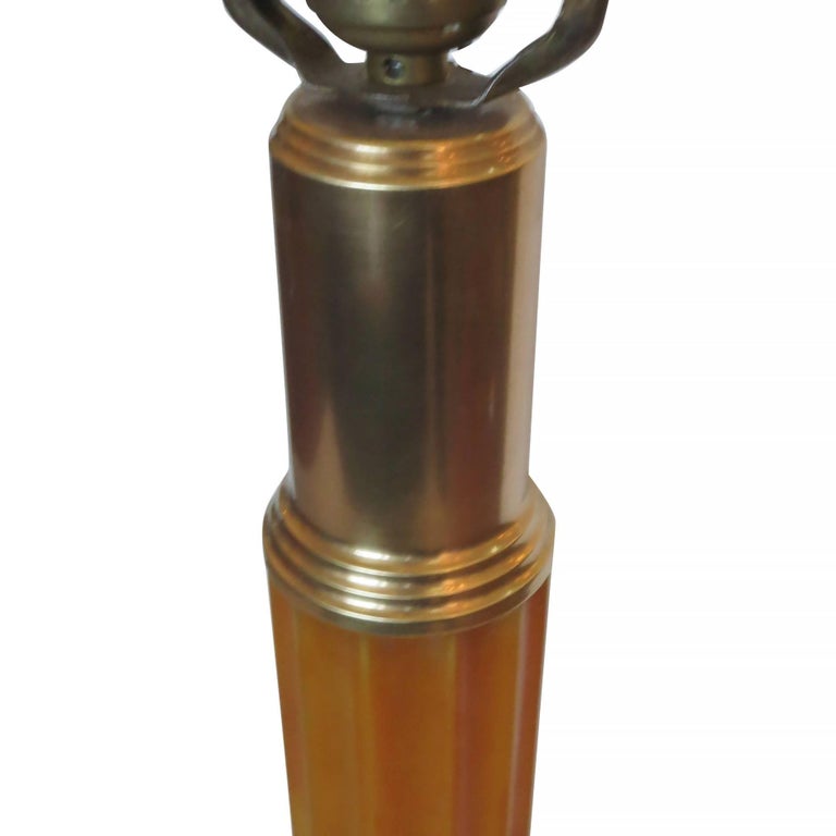 Art Deco Celluloid and Brass Table Lamp