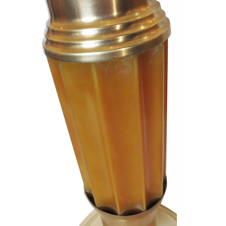Art Deco Celluloid and Brass Table Lamp