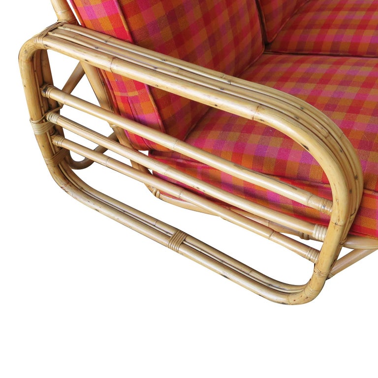 Restored Streamline Art Deco Rattan Living Room Set