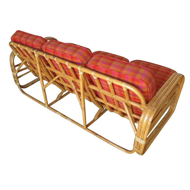 Restored Streamline Art Deco Rattan Living Room Set