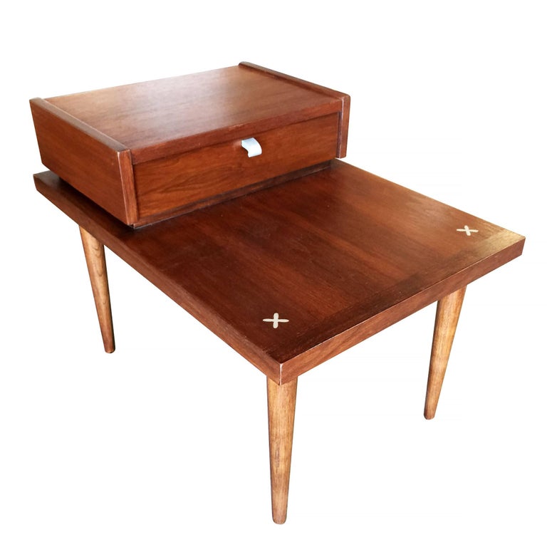 American of Martinsville Two-Tier Bedside Table Pair