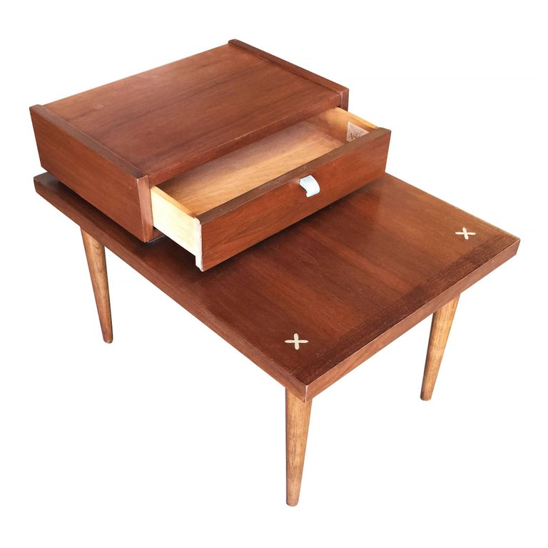 American of Martinsville Two-Tier Bedside Table Pair