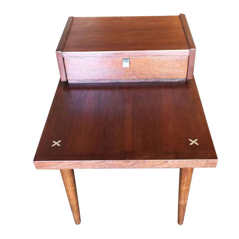 American of Martinsville Two-Tier Bedside Table Pair