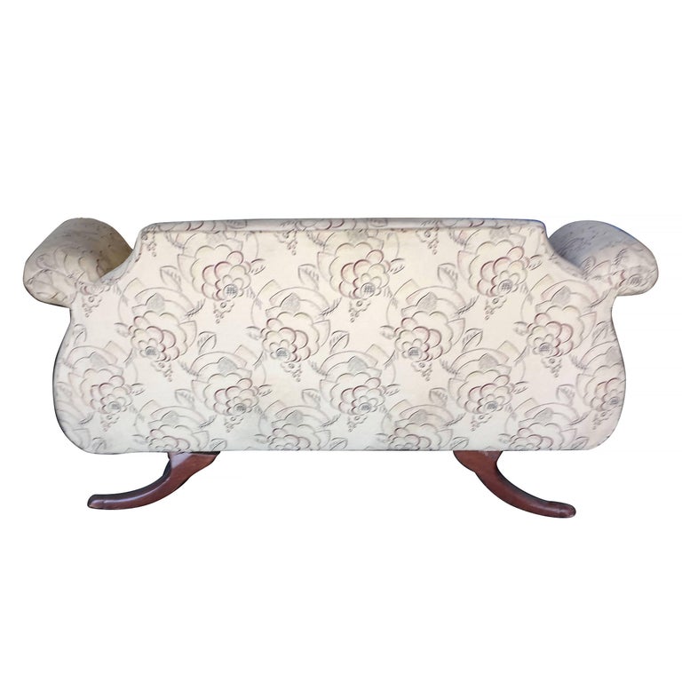 Duncan Phyfe Style Love Seat Settee with Scrolling Arms