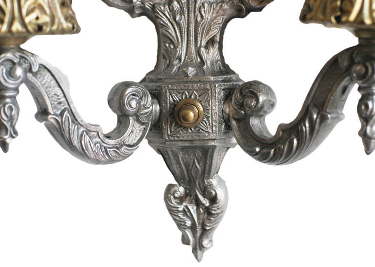 Edwardian Aluminum Crest Wall Sconce
