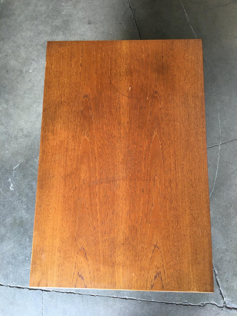 Danish Modern Teak Bar Cart with Convertible Folding Table top