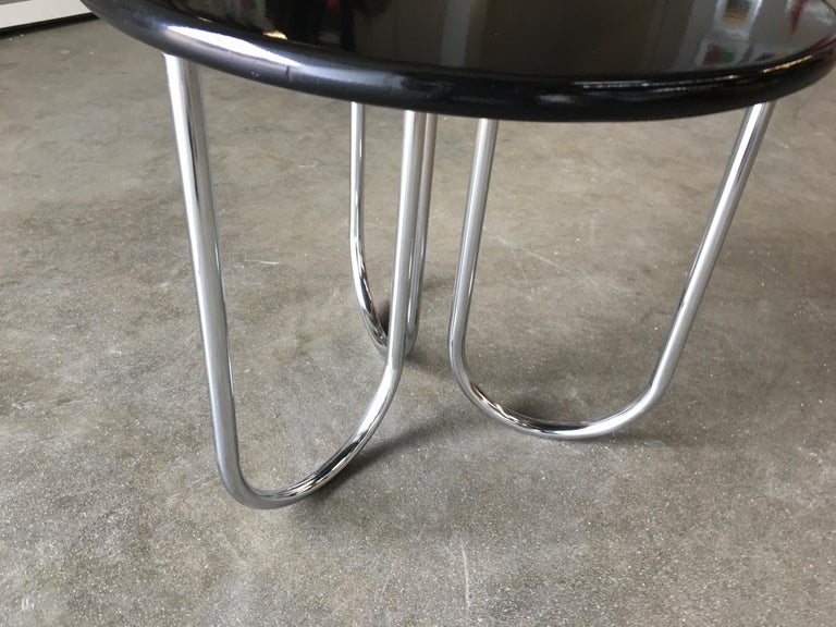 Streamline Black Lacquer Chrome Coffee Table by Royalchrome