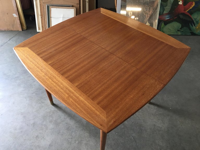 Brown Saltman Mahogany Extendable Dining Table by John Keal