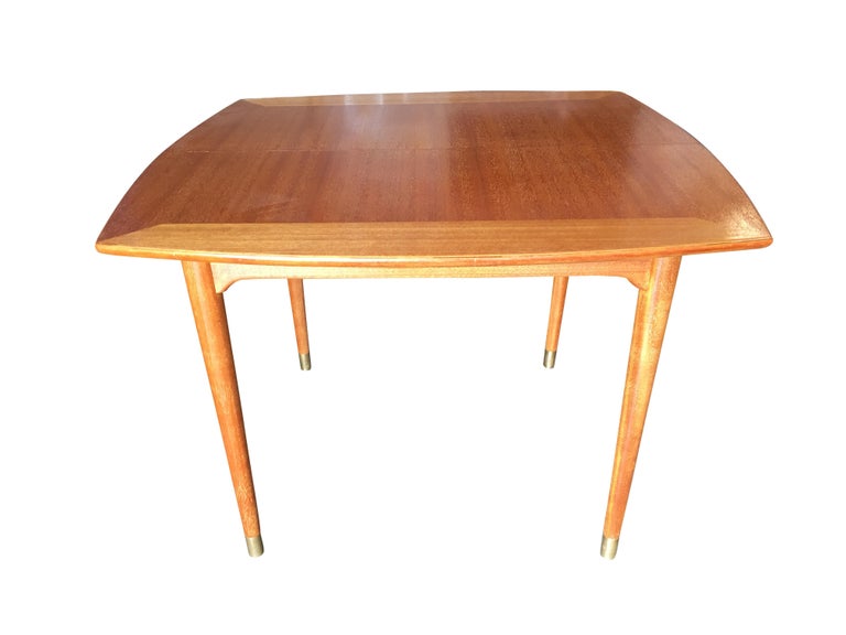 Brown Saltman Mahogany Extendable Dining Table by John Keal