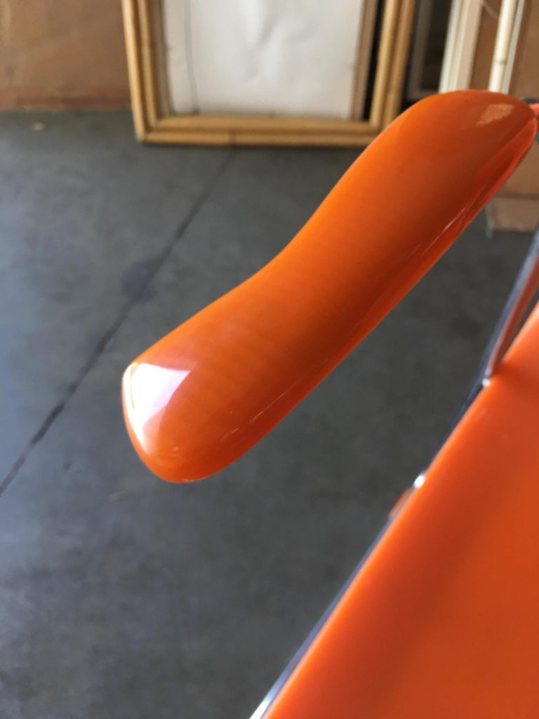 Sets, Rare Orange Stylex "Rythm" Armchair by Sva Cvek, Sets of 5