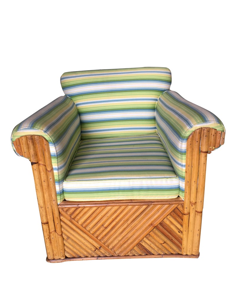 Rare Large Rattan "Big Daddy" club Lounge Chair