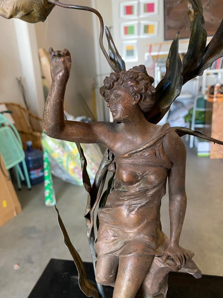 Ernest-Justin Ferrand Female "Coup de Soleil" Zamac Sculpture Table Lamp
