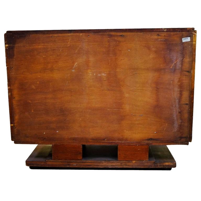 French Art Moderne Deco Macassar Ebony Credenza w/ Combed Wood Door