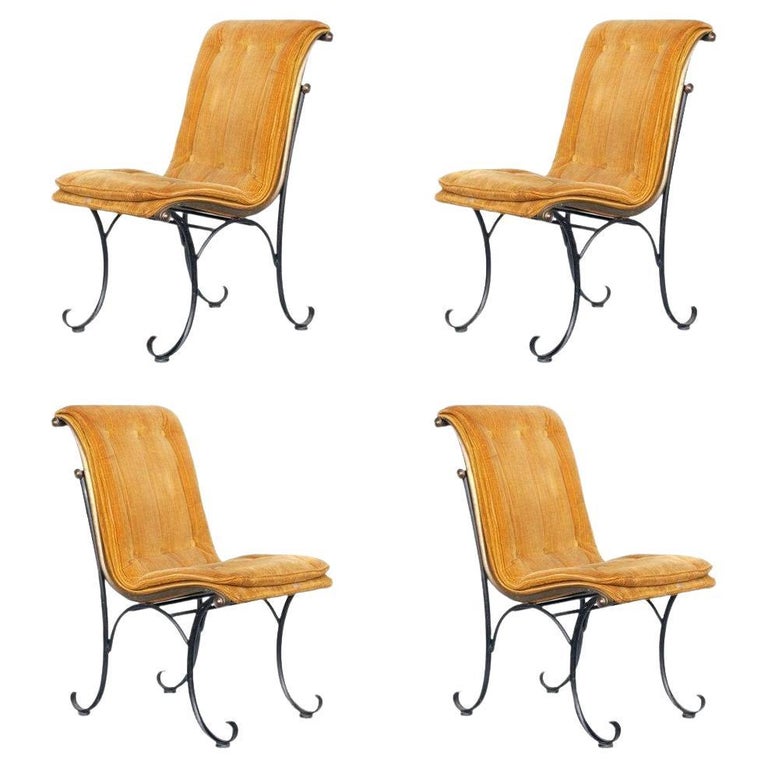 Regency Side Chairs with Bronze Accents by Russel Woodard, Set