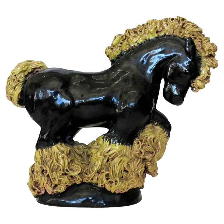 Midcentury Studio Art Pottery Clydesdale Horse