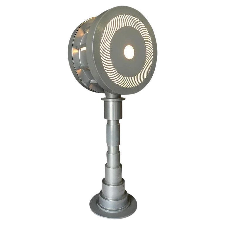 Post-Modern Futurist Enameled Futurist Steel Table Lamp 1990, 2 Available