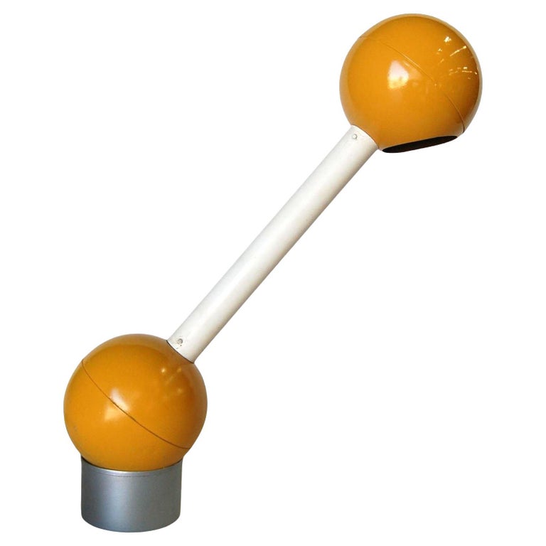 Yellow Double Ball Barbell Desk Table Lamp by George Kovacs