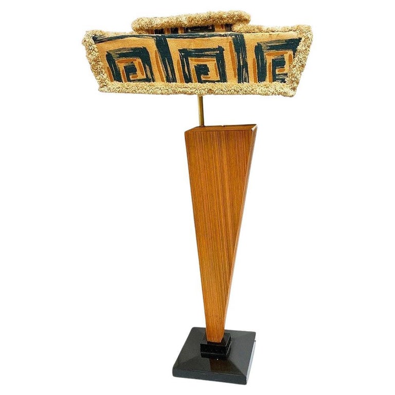 Mid-century Sculptural Combed Wood Floor Lamp in the Style of Paul Frankl