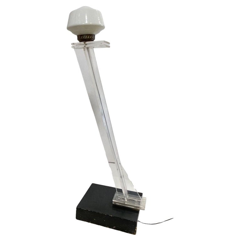Mid Century Clear Lucite Sculptural Floor Lamp