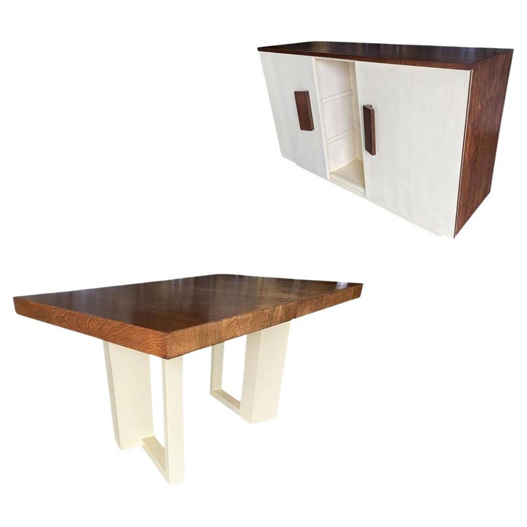 Paul Frankl Dining Table & Buffet Cabinet by Johnson Furniture