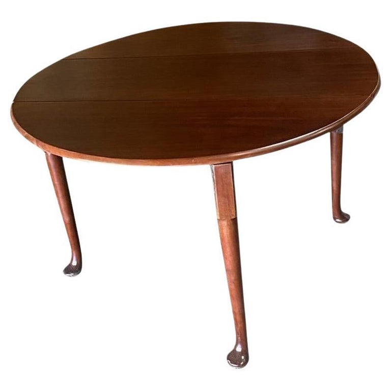 Late Victorian French Drop-Leaf Oak Dining Table