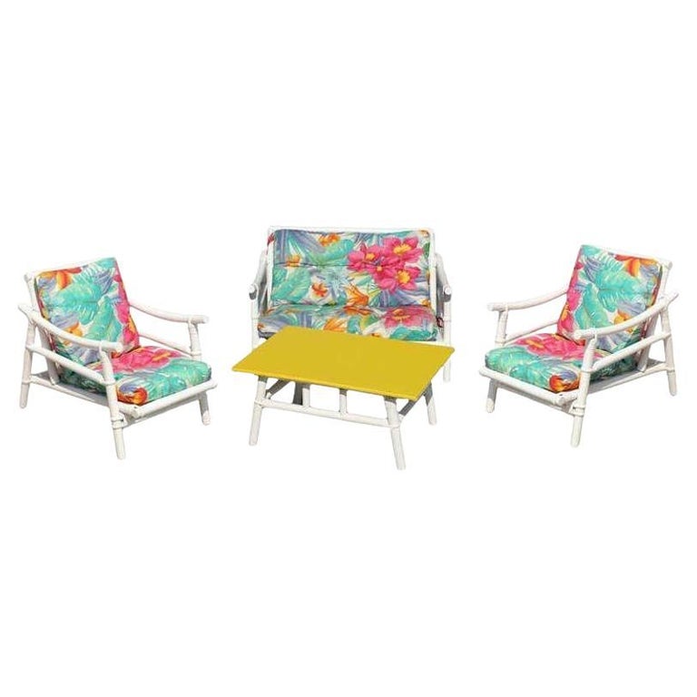Ficks Reed Restored Vintage Complete Rattan Children's Living-Room Set