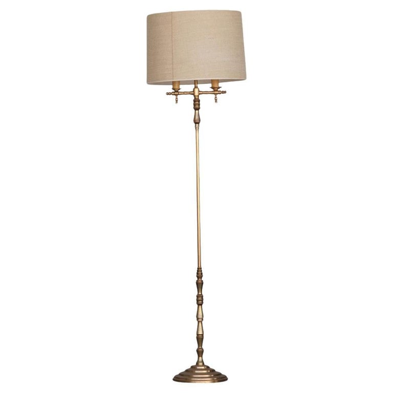 Hollywood Regency Gold-Plated Bronze Floor Lamp