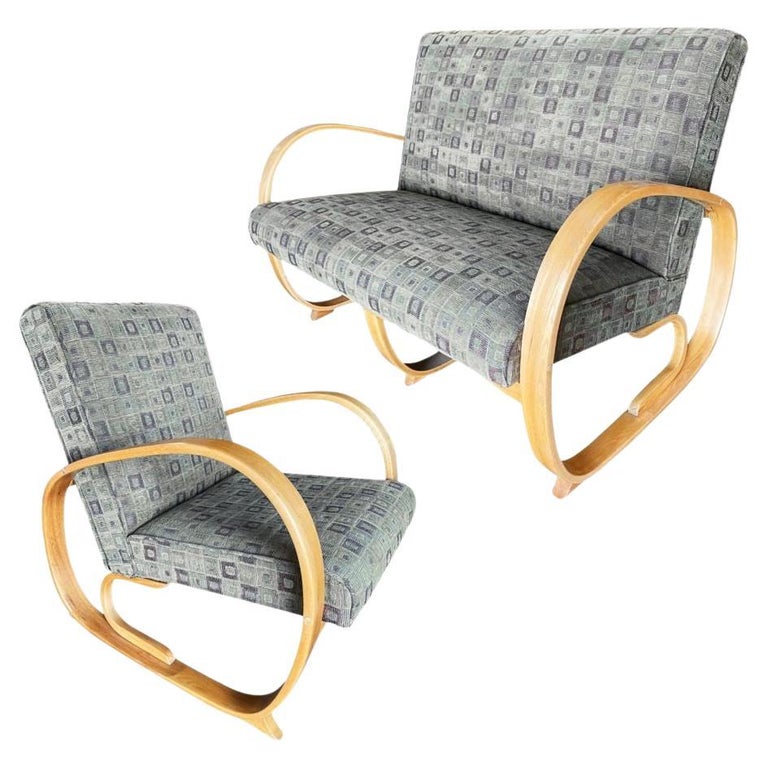 Gilbert Rohde Streamline Art Deco Settee and Lounge Chair Set