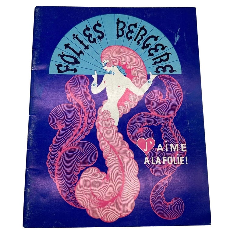 1971 Folies Bergère Starring Hélène Martini Vintage Cabaret Pamphlet by Erté